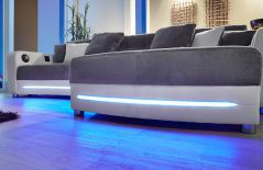 Laredo von Job - Ecksofa grau-weiß