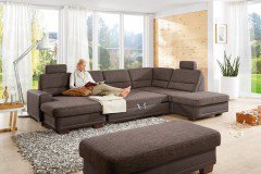 ZE-EM11005 von Zehdenick - Wohnlandschaft rechts nougat-schoko