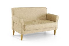 Tavola von Wohnglücklich - Truhen-Tischsofa 3-sitzig beige