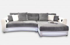 Larido aus der Kollektion Letz - Eckgarnitur rechts grau-weiß