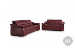 PN-EM15003 von Polinova - Ledersofa brombeer
