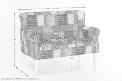 Moro von Benformato - Küchensofa 2-sitzig beige-rot-ocker