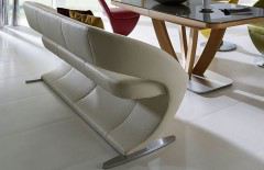 4130 Wave-dining von K+W Formidable Home Collection - Bank Leder weiß