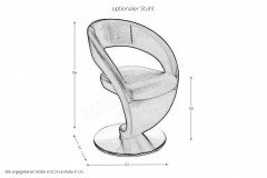 4130 Wave-dining von K+W Formidable Home Collection - Bank Leder weiß