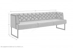 4275 Creso von K+W Polstermöbel - Bank Leder rot