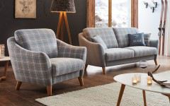 Seefeld Plus von Schröno - Polstergarnitur grau kariert