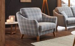 Seefeld Plus von Schröno - Polstergarnitur grau kariert