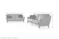 Seefeld Plus von Schröno - Polstergarnitur grau kariert