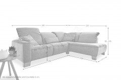 Empire-LE17 von Candy - Ecksofa Ausführung rechts graphite