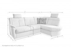Sonoma-LE21 von Sit & More - Eckgarnitur rechts silver