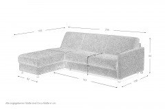 Messina von Bali - Ecksofa mit Schlaffunktion 140 anthrazit links
