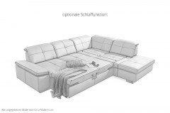 PN-IN16012 von Polinova - Ledersofa granit