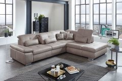 PN-IN16012 von Polinova - Ledersofa granit