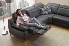 HU-RL16013 von Hukla - Echtledersofa Variante rechts schwarz