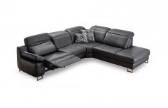 HU-RL16013 von Hukla - Echtledersofa Variante rechts schwarz