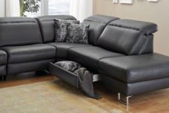 HU-RL16013 von Hukla - Echtledersofa Variante rechts schwarz