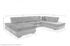 MP-IN17004 von Megapol - XXL-Sofa Ausführung rechts anthrazit-slate