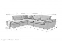 MP-IN17041 von Megapol - Ecksofa Ausführung links grau
