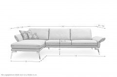 7260 von K+W Polstermöbel - Ecksofa links smoke