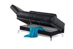 Esther-Sleep von Bali - Schlafsofa in Echtleder schwarz