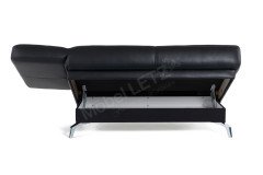 Esther-Sleep von Bali - Schlafsofa in Echtleder schwarz