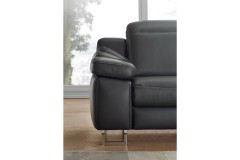 Bridge von Planpolster - Echtledersofa schwarz Variante rechts