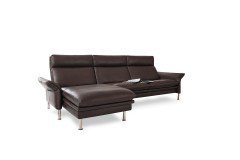 Porto von Erpo Polstermöbel - Ledergarnitur links dunkelbraun