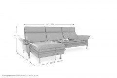 Porto von Erpo Polstermöbel - Ledergarnitur links dunkelbraun