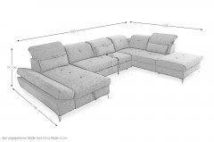 Melfi von ED-Lifestyle - Wohnlandschaft rechts dark grey