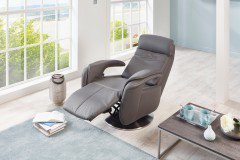 PN-EM16033 von Polinova - Ledergarnitur grau