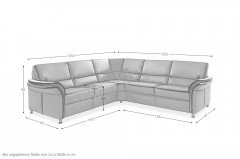 PN-EM16033 von Polinova - Ledergarnitur grau