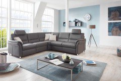 PN-EM16033 von Polinova - Ledergarnitur grau