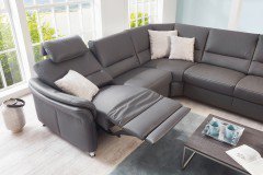 PN-EM16033 von Polinova - Ledergarnitur grau