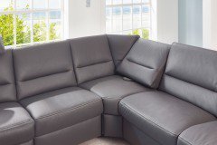 PN-EM16033 von Polinova - Ledergarnitur grau