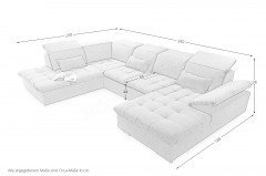 Jakson aus der Kollektion Letz - Wohnlandschaft dark grey