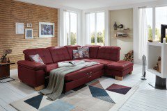 Stacy von Planpolster - Eckgarnitur Ausführung rechts bordeaux