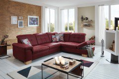 Stacy von Planpolster - Eckgarnitur Ausführung rechts bordeaux