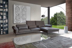 Paride von Calia Italia - Ledersofa Variante rechts visone