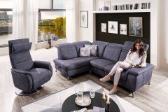 Lava-3.0 von Polsteria - Ecksofa grau links