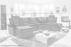 Raven von Planpolster - Wohnlandschaft Variante rechts schoko