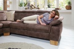 Nanuk von Lebenswert - Ecksofa Variante links braun
