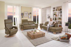 Nanuk III von Lebenswert - Echtleder Polster-Duo olive