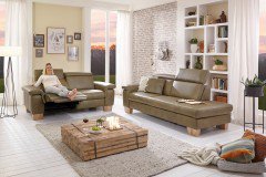 Nanuk III von Lebenswert - Echtleder Polster-Duo olive