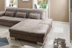 Sucki III von Lebenswert - Eckgarnitur Ausführung rechts nougat