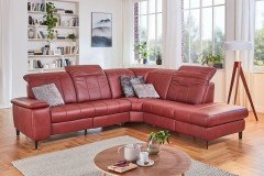 Lester von Polsteria - Ledergarnitur Ausführung rechts bordeaux