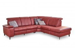 Lester von Polsteria - Ledergarnitur Ausführung rechts bordeaux