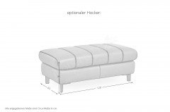 Lester von Polsteria - Ledergarnitur Ausführung rechts bordeaux