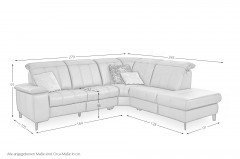 Lester von Polsteria - Ledergarnitur Ausführung rechts bordeaux