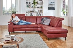 Lester von Polsteria - Ledergarnitur Ausführung rechts bordeaux