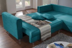 Modell 153 von Sofa-Team - Eckcouch Variante rechts türkis